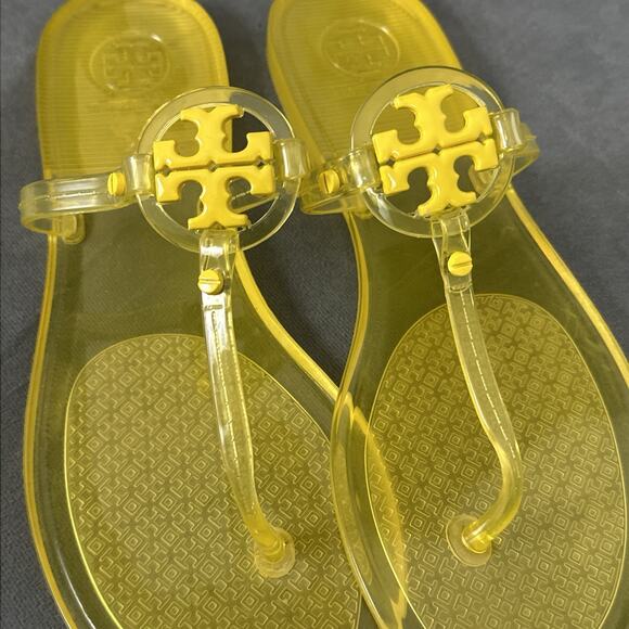 Tory Burch Mini Miller Jelly Flip Flop Thong Sandals Citrus Yellow Women's 7 - Picture 2 of 9